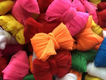 Full frame shot of multi colored flowers for sale in market