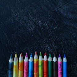 Close-up of multi colored pencils