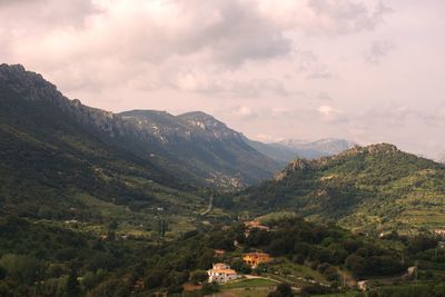 Scenic view of mountains against sky