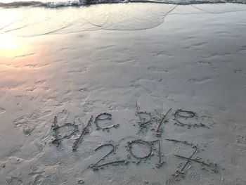 Close-up of sand on beach