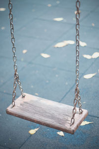 Close-up of chain swing