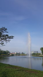 View of fountain in lake