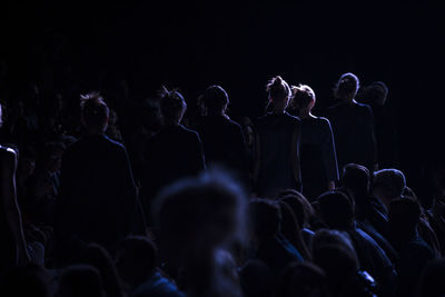 Rear view of people at fashion show