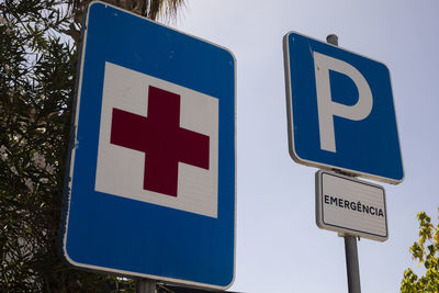 Low angle view of road sign