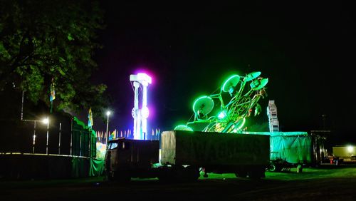 Illuminated street light at night