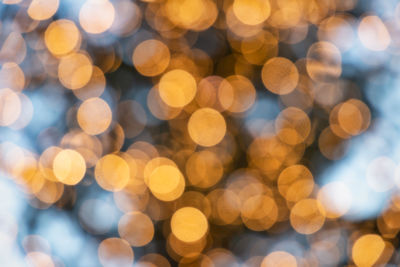 Defocused image of illuminated lights