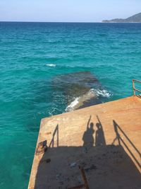 Scenic view of sea against blue sky