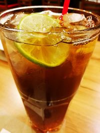 Close-up of drink on table