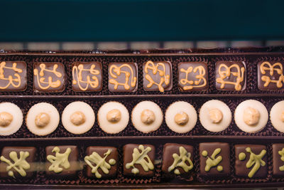 Artisanal chocolate on display