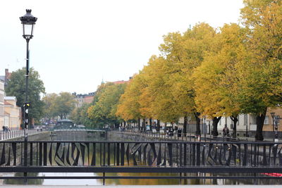 Railing with bridge in background