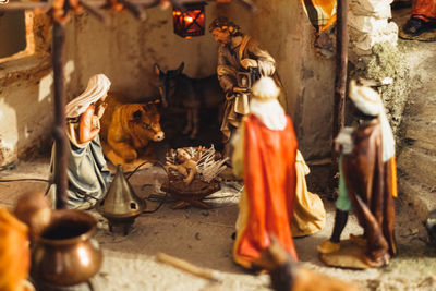 Close-up of nativity scene. 