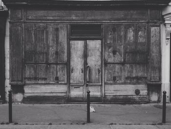 Closed door of old building