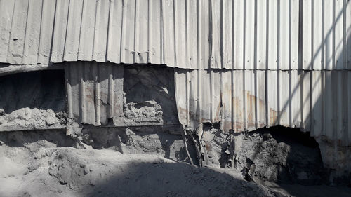 Damaged wall of old building