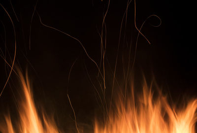 Close-up of fire at night