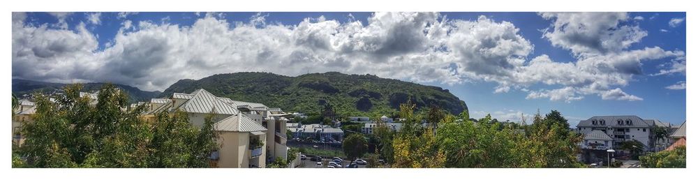 Panoramic view of trees against sky