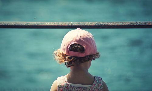 Portrait of woman against sea