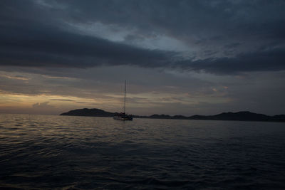 Scenic view of sea at sunset