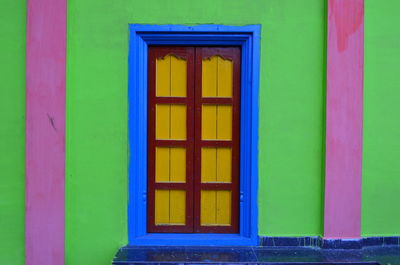 Closed door of colorful house