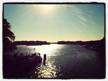 Scenic view of river during sunset