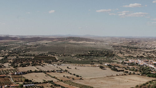 High angle view of landscape against sky