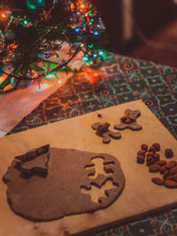 High angle view of christmas tree