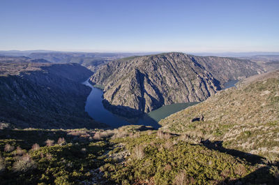 Panoramic view of landscape against clear sky