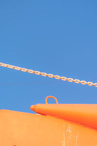 Rope against clear blue sky