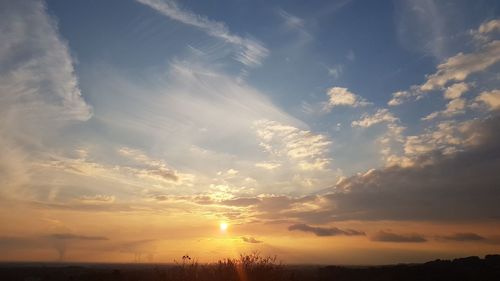 Low angle view of sky during sunset