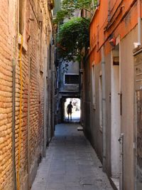 Rear view of people in city