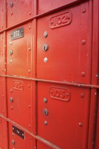 Full frame shot of red closed door