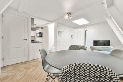 Empty chairs and tables at home