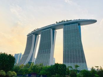 Low angle view of modern building against sky