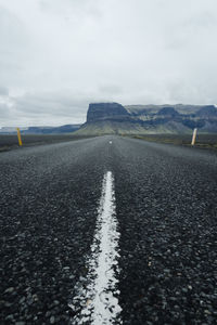 Surface level of road against sky