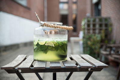 Close-up of drink on table