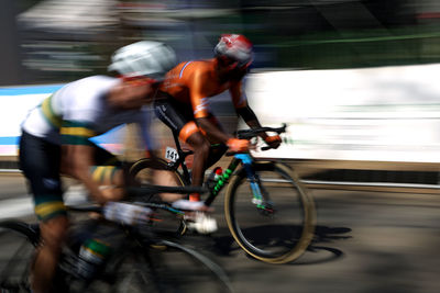 Man riding bicycle