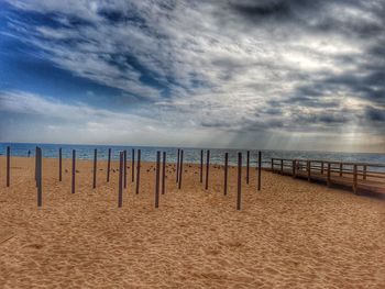 Scenic view of beach against sky