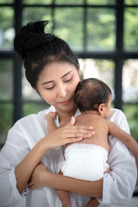 Mother and baby girl