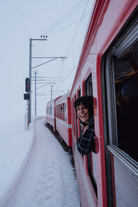 Train at railroad station platform