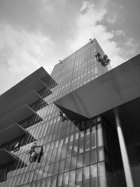 Low angle view of modern building against sky