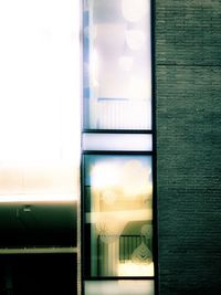 Digital composite image of glass window of building