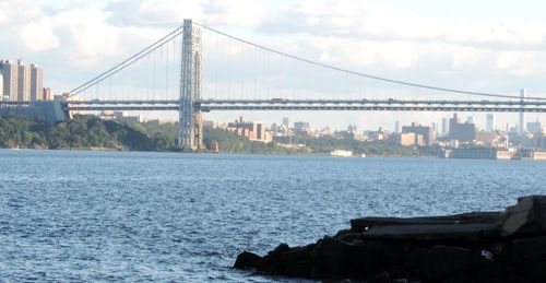 Suspension bridge over sea