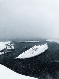 Scenic view of sea during winter