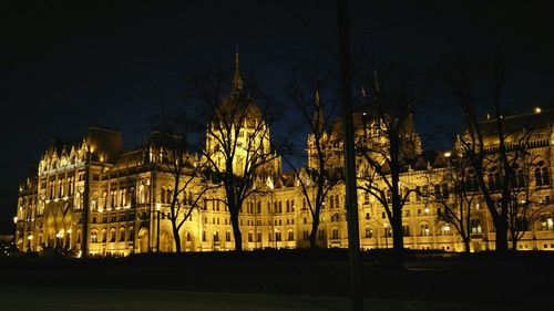 Illuminated street light at night