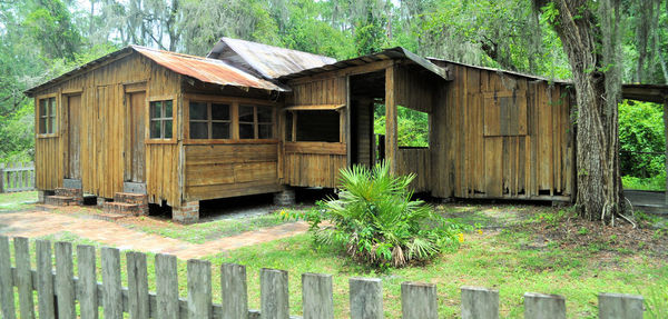 View of built structure against trees