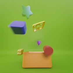 Close-up of paper toy against green background