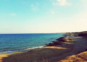 View of sea against blue sky