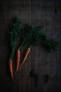 High angle view of vegetables on table