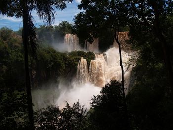 Scenic view of waterfall