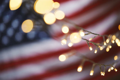 Defocused image of illuminated christmas lights