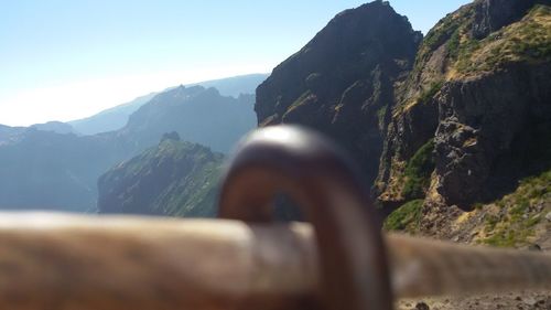 Close-up of mountains against sky